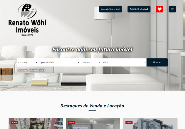 Site Renato Wöhl Imóveis – Joinville/SC