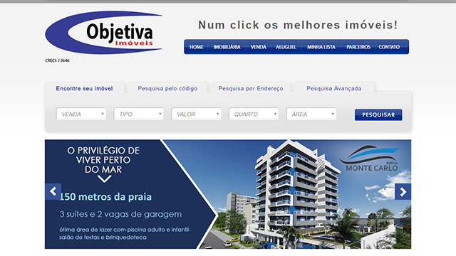 Site Objetiva Imóveis – Guaratuba/PR